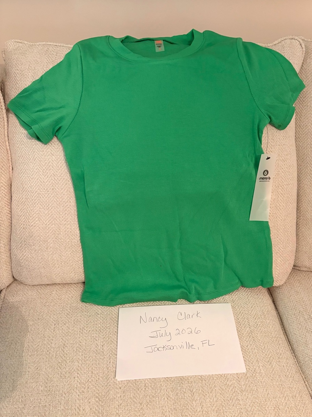 Mono B Bright Green Short Sleeve Tee
